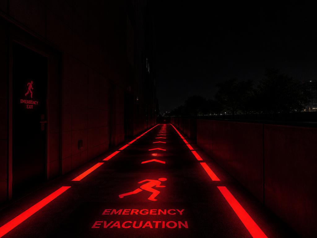 Emergency Routes at night with LUMIVERSE applied