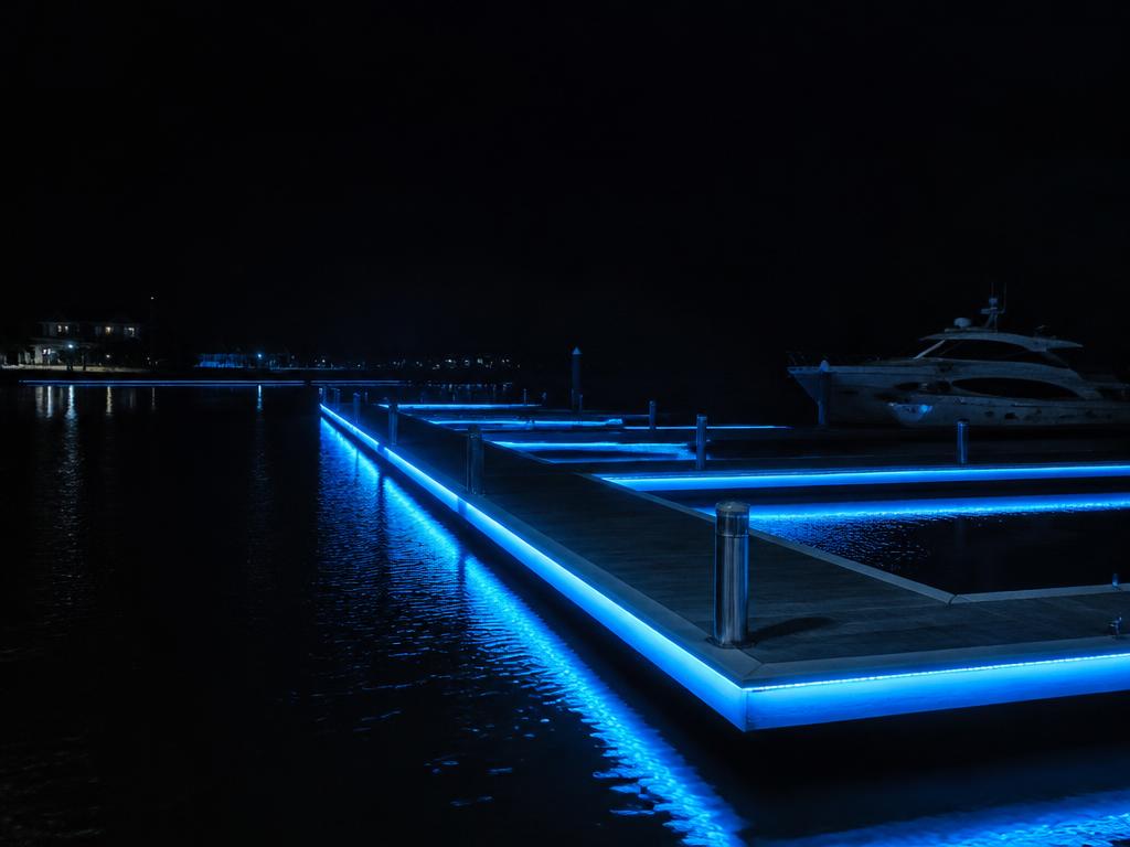 Waterfronts & Docks at night with LUMIVERSE applied