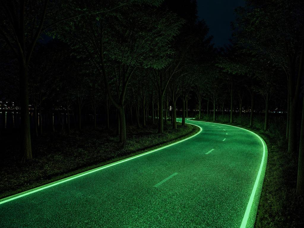 Parks & Bicycle Tracks at night with LUMIVERSE applied